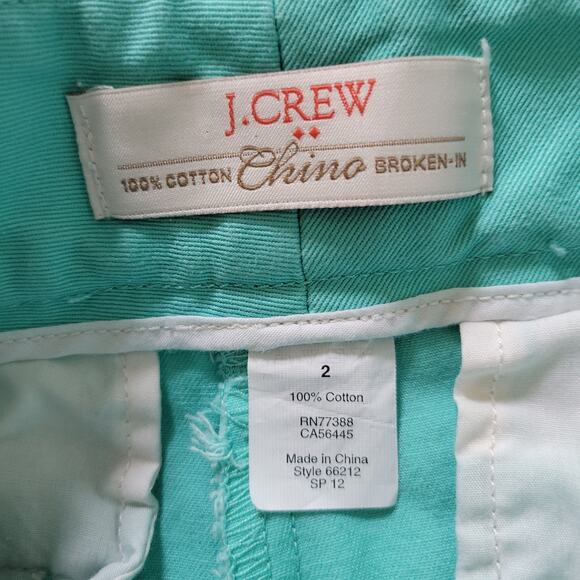 J. Crew Size 2 Anchor Print Teal Broken In Chino Shorts 5" Inseam Summer Cruise - Picture 7 of 8